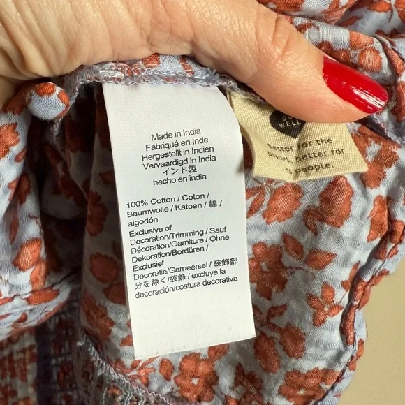 Madewell Floral Blouse in Red and Blue - Picture 9 of 13